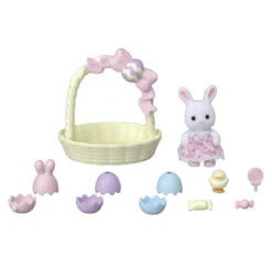 Le Coffret De Pâques Et Bébé Lapin Blanc