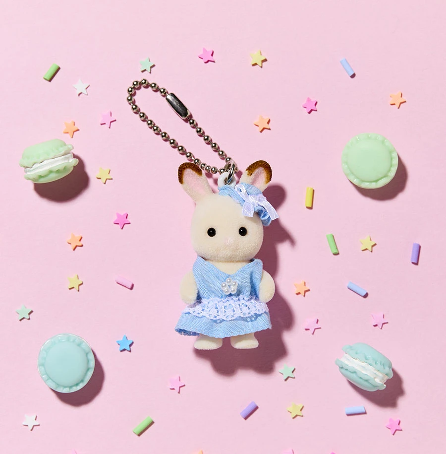 Le Porte-clés Bébé Lapin Chocolat - Bleu – Image 3